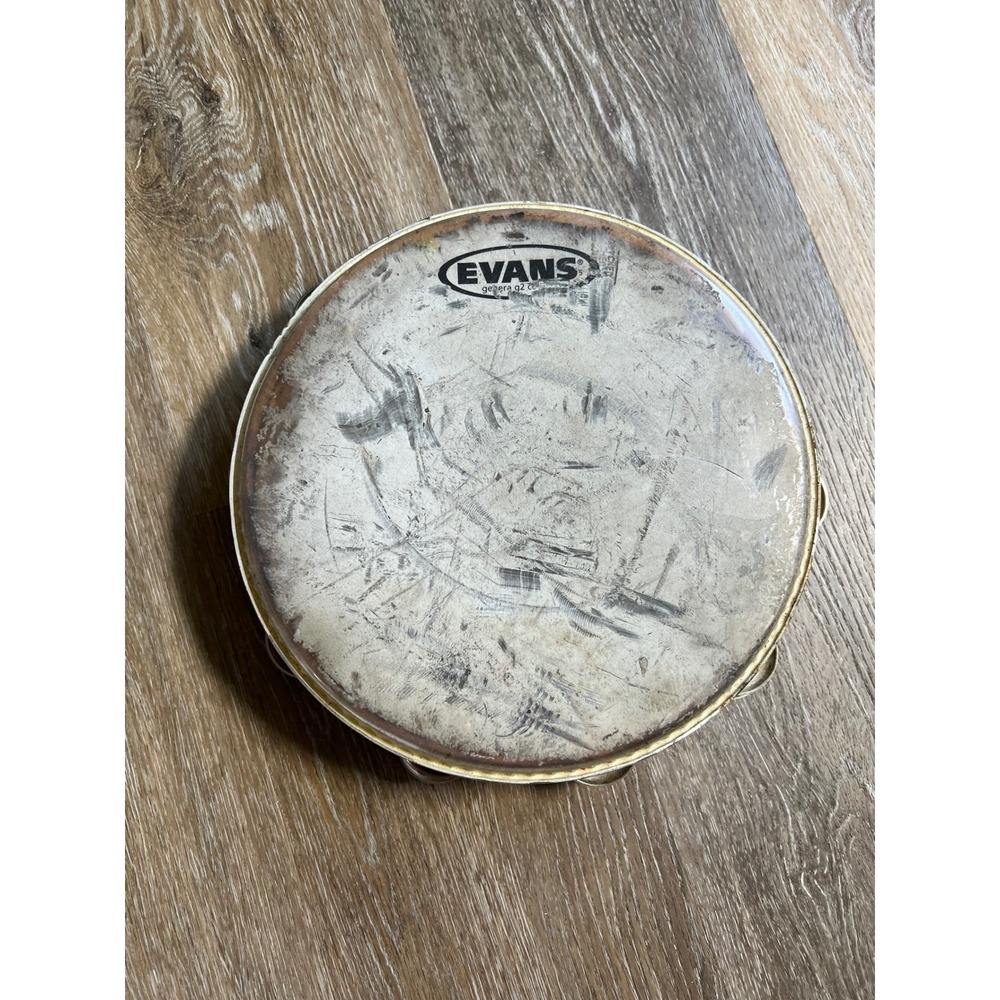 Evans Tambourine Unisex OS Brown Fair Double Row‎ Jingles Genera G2 Coated Head